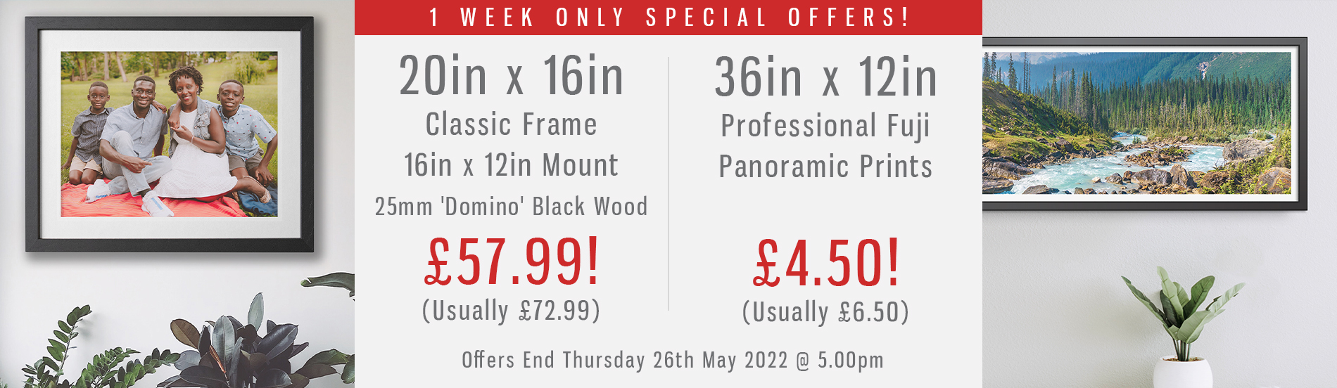 framing and panoramic print special offer banner