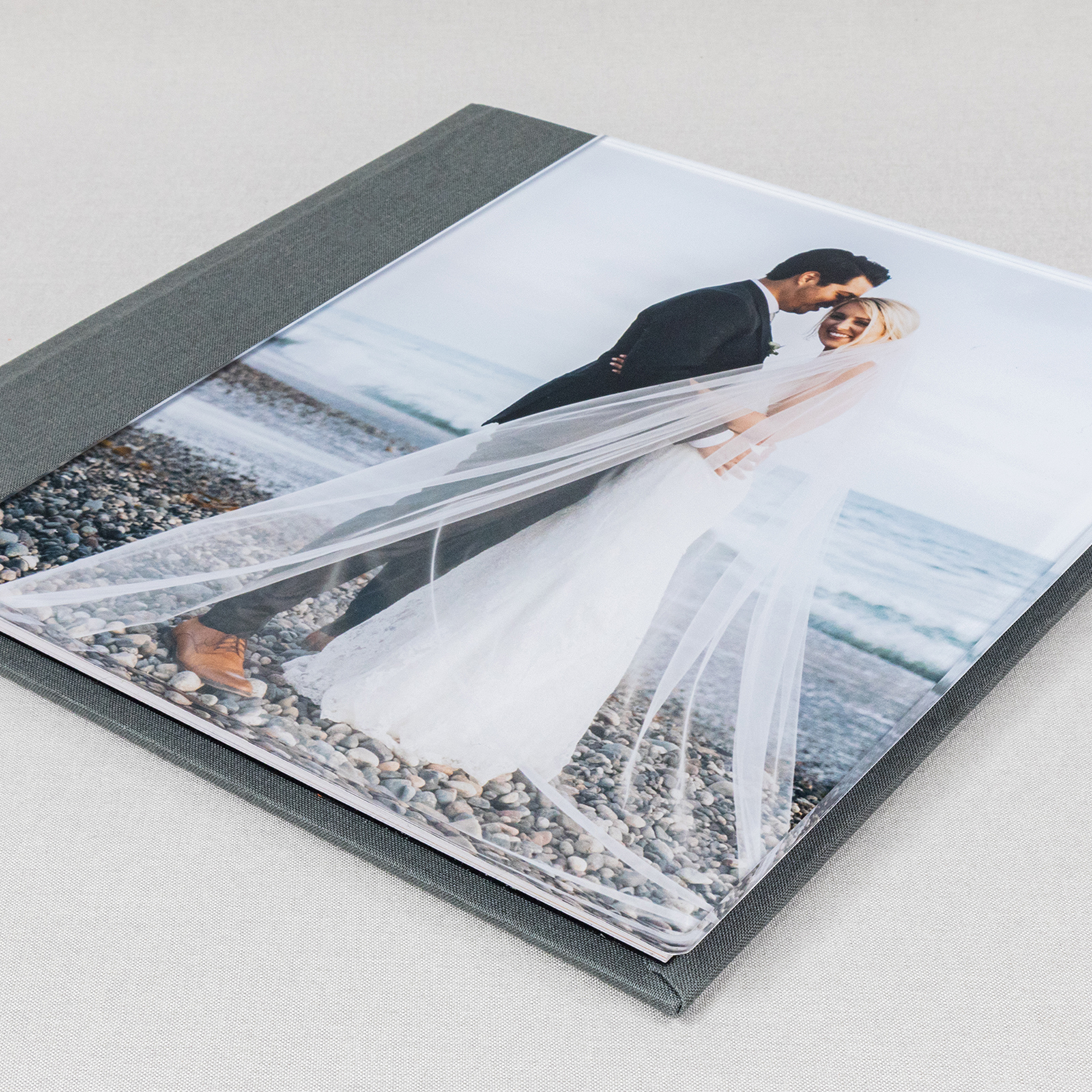 luxury acrylic photo book grey material 1